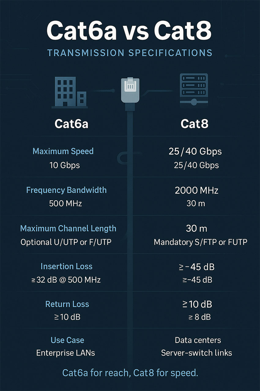 Cat6a vs Cat8