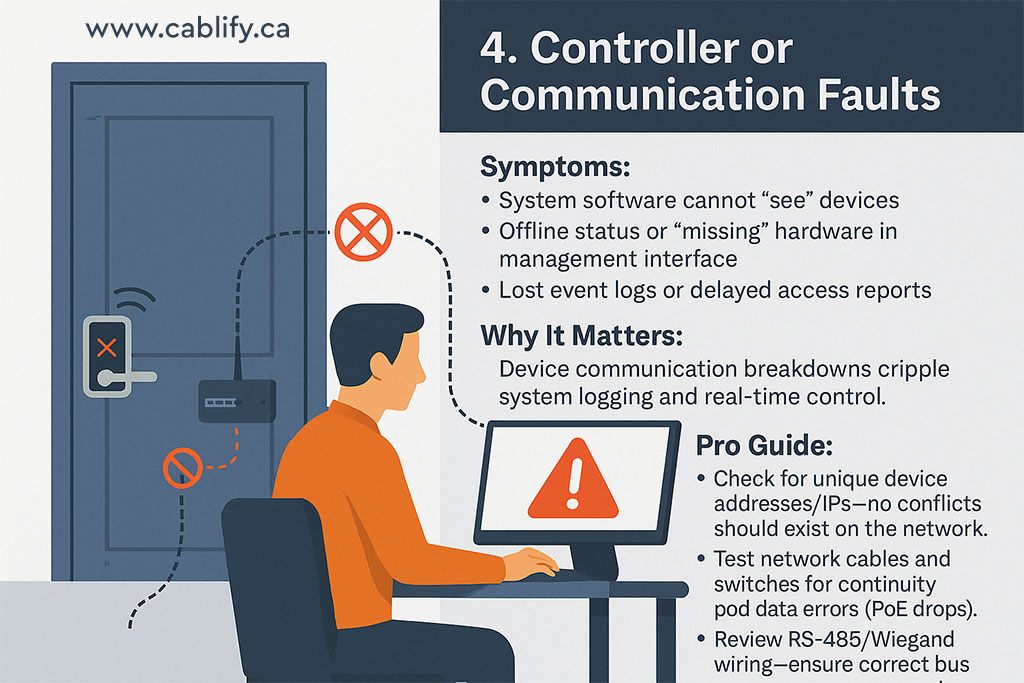 Controller issue door access control