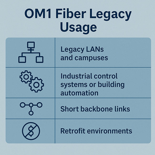 OM1 fiber uses