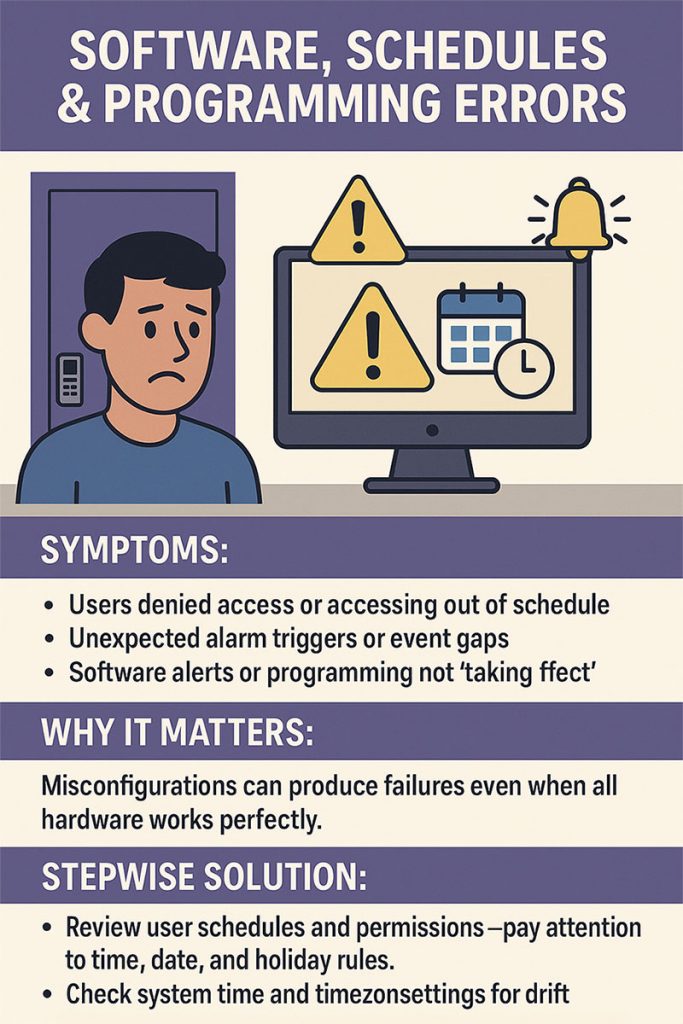 software issues door access control
