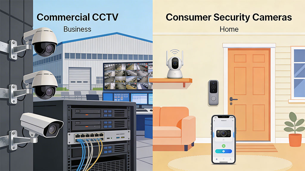 Commercial CCTV vs. Consumer Security Cameras