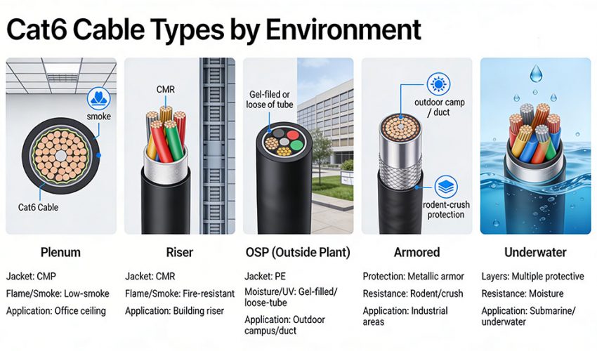 data cable Plenum vs Riser vs Direct Burial