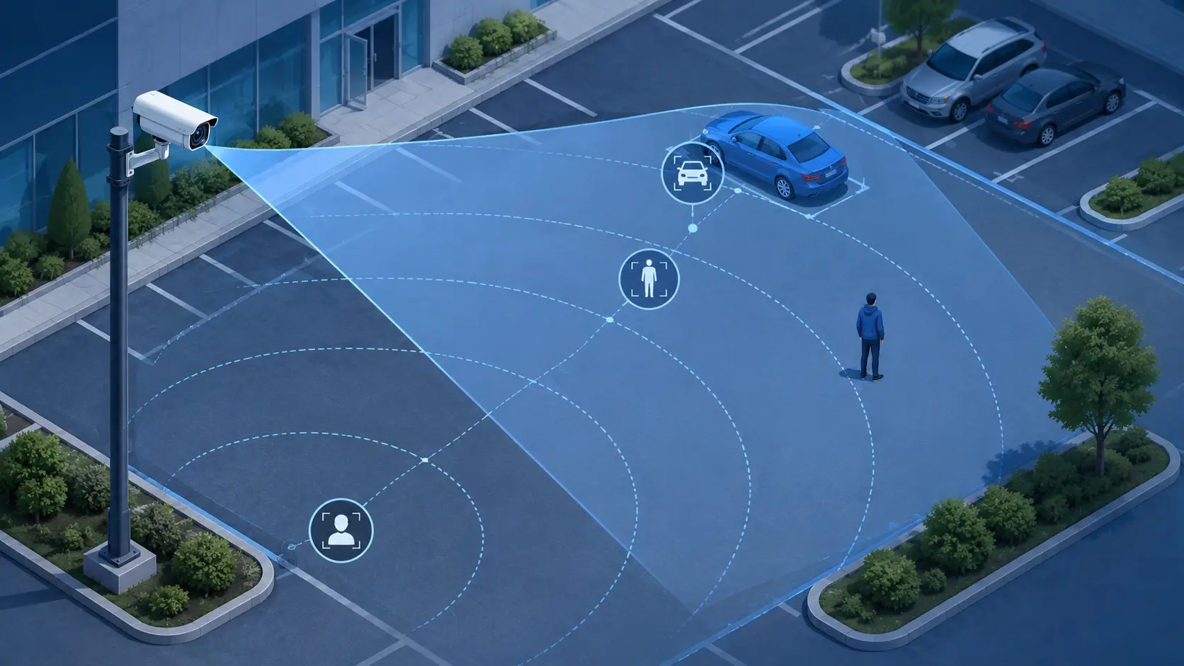 Security camera pixels per foot and identification range over distance