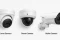 Turret, dome and bullet security cameras side by side showing the difference in housing design